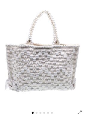 Casa Isota Woven White Tote Bag Retail $635
